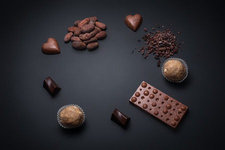 Handmade bio candy isolated on a black backgroundの写真素材