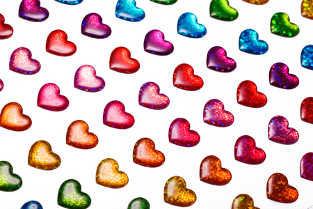 Hearts texture background on whiteの写真素材