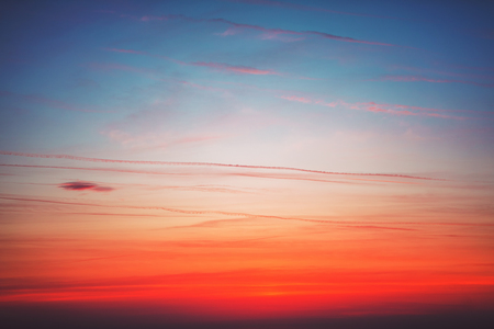 Cloudscape and dramatic orange sky, sunrise shot
