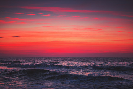 Beautiful cloudscape over the sea, sunrise shotの写真素材