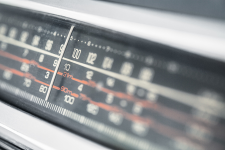 1980s Silver retro radio boom box on white background.の写真素材