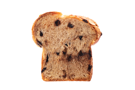 Easter bread with chocolate and almonds isolated on white background.の写真素材