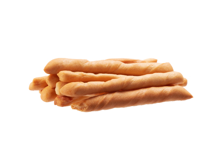Cheese breadsticks isolated on white background.
