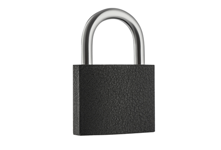 Padlock isolated on white, clipping path includedの写真素材
