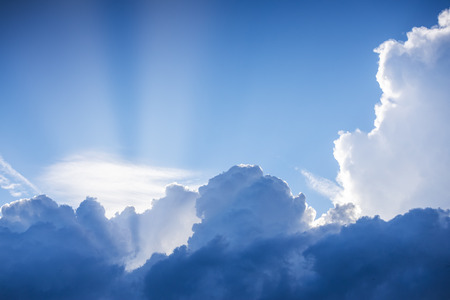 Cloudscape and dramatic blue sky, sunset shot