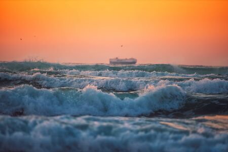 Beautiful blue sunrise wave