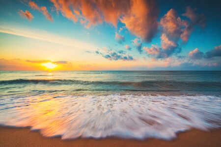 Beautiful sunrise over the tropical sea.
