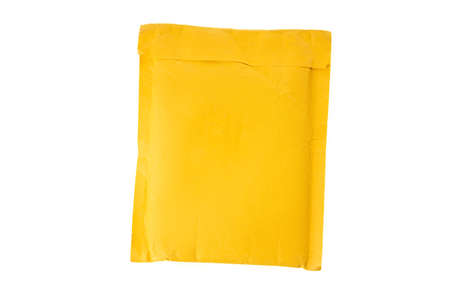 Small paper post packet isolated on the white background.の写真素材