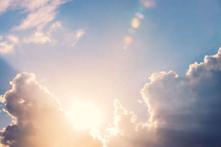 Cloudscape and dramatic blue sky, sunrise shotの写真素材