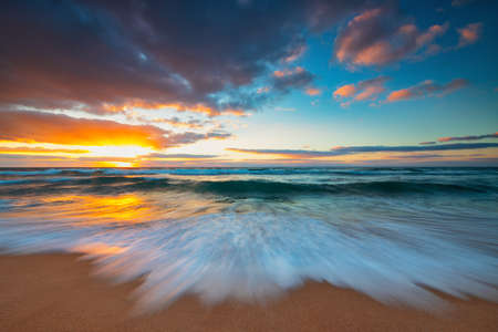 Beautiful cloudscape over the sea, sunrise shotの写真素材