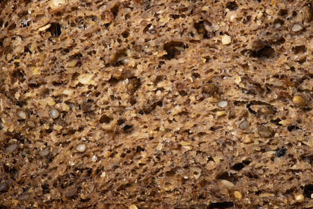 Whole grain bread texture backgroundの写真素材