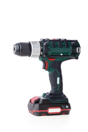 Cordless screwdriver isolated on a white backgroundの写真素材