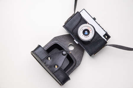 Old, retro, vintage  camera over white backgroundの写真素材