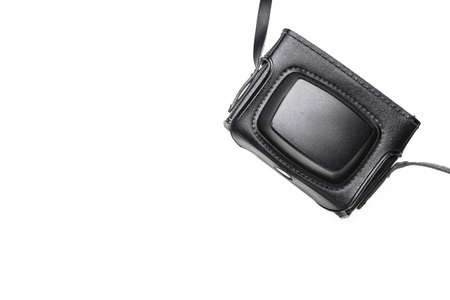 Old, retro, vintage  camera case over white backgroundの写真素材