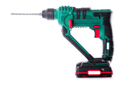 Cordless drill isolated on a white backgroundの写真素材