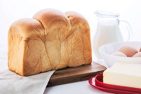 Bread homemade isolated on white backgroundの写真素材