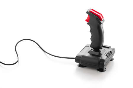Gamepad Retro joystick from 8-bit consoles. Game controller isolated on white backgroundの写真素材