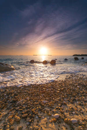 Beautiful cloudscape over the sea, sunrise shotの写真素材