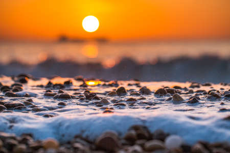 Beautiful cloudscape over the sea, sunrise shotの写真素材