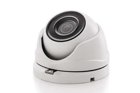 Security Camera isolated on white background with clipping pathの写真素材