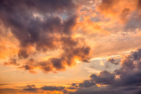 Cloudscape and dramatic blue sky, sunset shotの写真素材