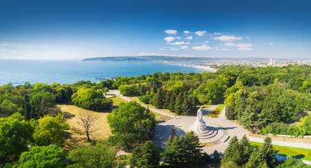 Varna spring time, beautiful aerial view above sea garden.の写真素材