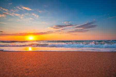 Beautiful cloudscape over the sea, sunrise shotの写真素材