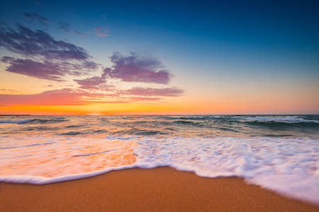 Beautiful cloudscape over the sea, sunrise shotの写真素材