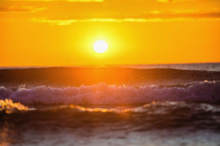 Beautiful sunrise waveの写真素材