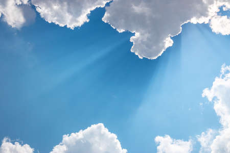 Cloudscape and dramatic blue sky, sunset shotの写真素材