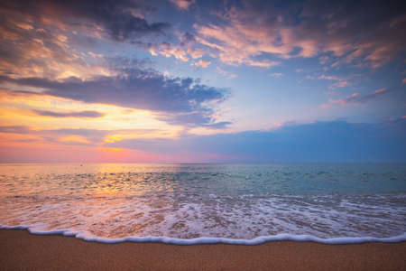 Beautiful cloudscape over the sea, sunrise shotの写真素材