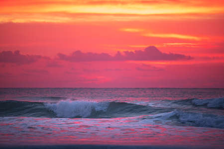 Beautiful cloudscape over the sea, sunrise shotの写真素材
