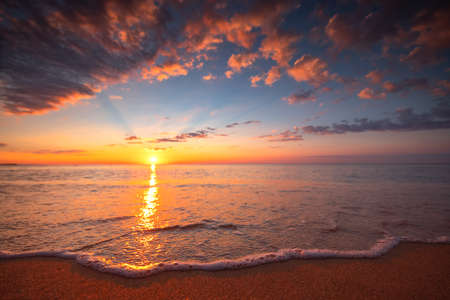 Beautiful cloudscape over the sea, sunrise shotの写真素材