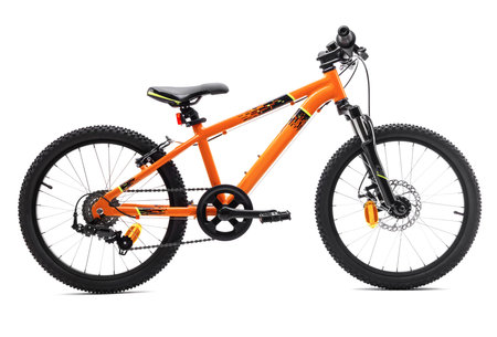 Sport orange mountain bicycle bike isolated on white backgroundの写真素材