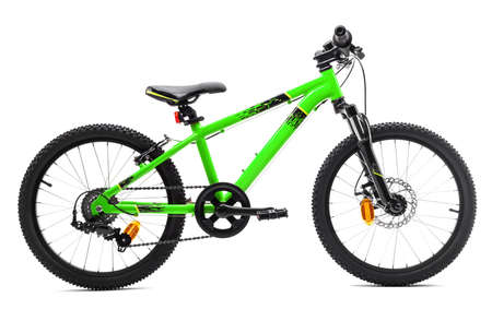 Sport green mountain bicycle bike isolated on white backgroundの写真素材