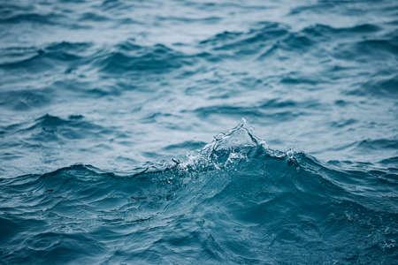 Sea ripple water with morning fog.の写真素材