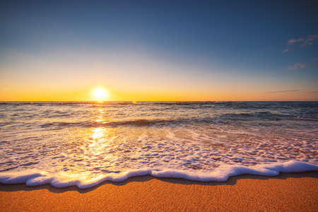 Beautiful sunrise over the seaの写真素材