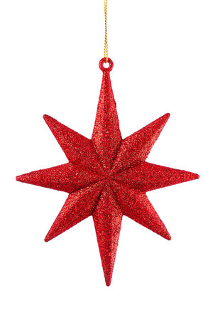 Christmas tree red star, holiday ornament decorationの写真素材