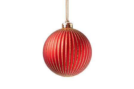 Christmas tree ball isolated on white background. Ð ÐµÐ´ Christmas bauble decoration.の写真素材