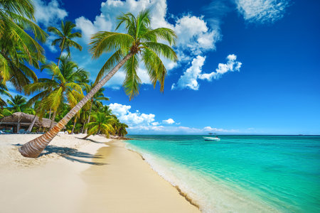 Tropical beach in Punta Cana, Dominican Republicの写真素材