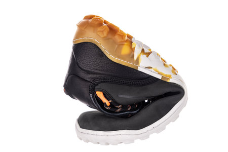 Barefoot shoes with flexible sole for training outdoor, fitness, trekking, walking, running isolated on white backgroundの写真素材