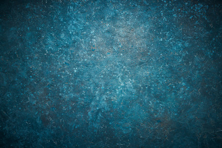 Dark blue old vintage backdrop, grey wall texture backgroundの写真素材