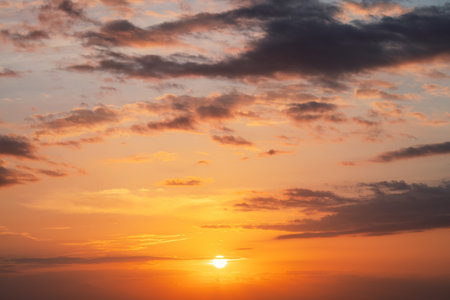 Cloudscape and dramatic blue sky, sunrise shot