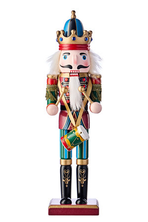 Christmas Toy Nutcracker Soldier Isolated on White Background