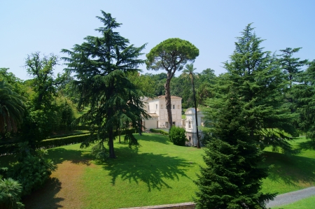 Vatican Gardens from the window of the museumのeditorial素材