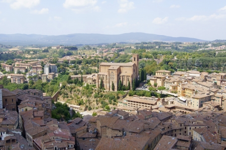 Top view of Siena and its suburbsの写真素材