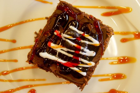 Chocolate cake on a plate
