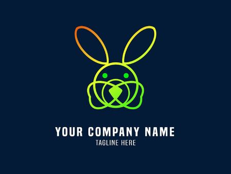 Abstract Logo Vector Gradient Rabbitのイラスト素材