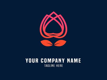 Abstract Logo Vector Gradient Roseのイラスト素材