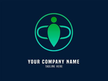 Abstract Logo Vector Gradient Blueのイラスト素材